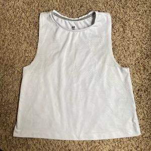 White Jersey Workout Tank